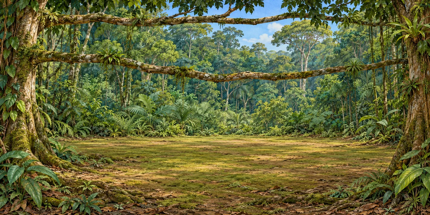 Amazon Rainforest illustrated habitat