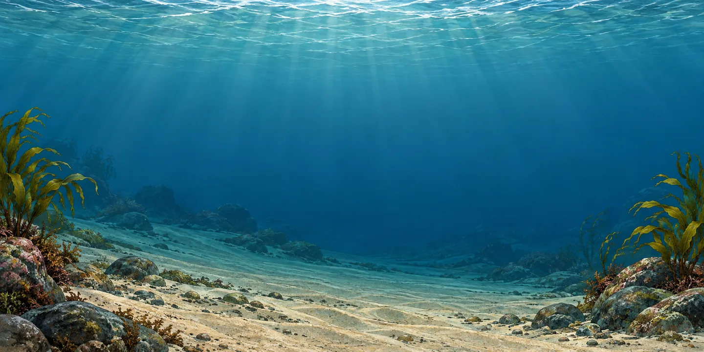 Atlantic Ocean illustrated habitat