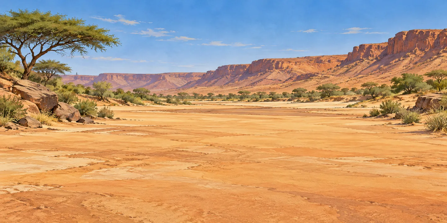 Sahara Desert illustrated habitat